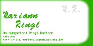 mariann ringl business card